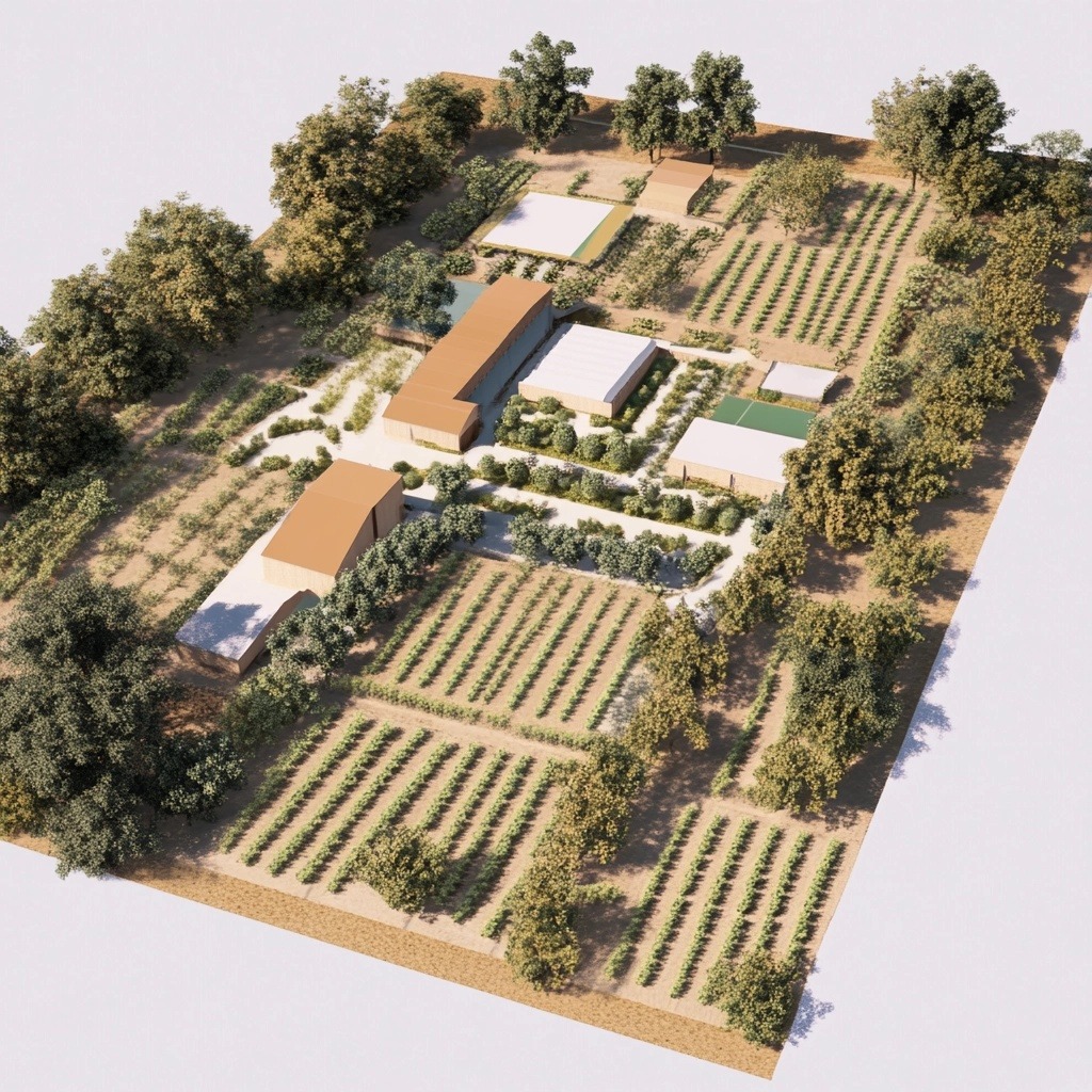 Rendering of future Farmer Field School in Uganda